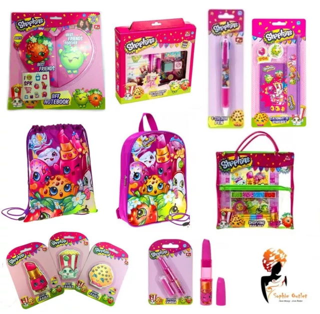 SHOPKINS SCHOOL STATIONARY Pen Erasers Kids Party Bag Filler Birthday Girls Gift