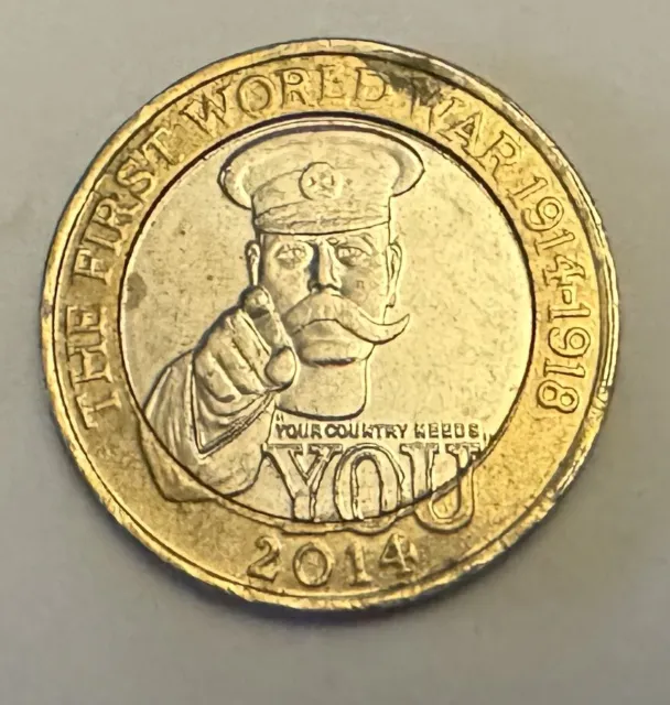 The First World War Lord Kitchener 2 Pound Coin Rare Royal Mint Error