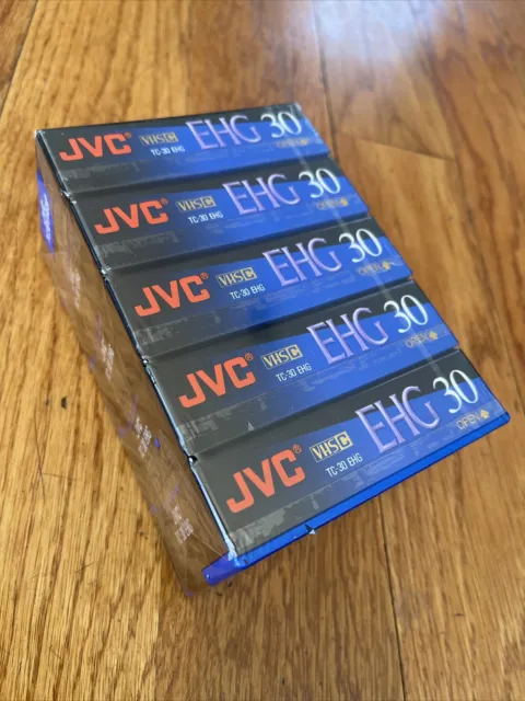 Paquete de 5 cintas VHS C compacta magnetita de alta energía JVC EHG TC-30 SIN ABRIR SELLADA