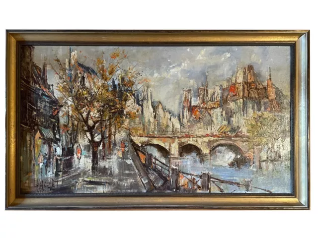 Originalreplik Ölgemälde; Stadtbrücke; Maße: 108 cm x 58 cm