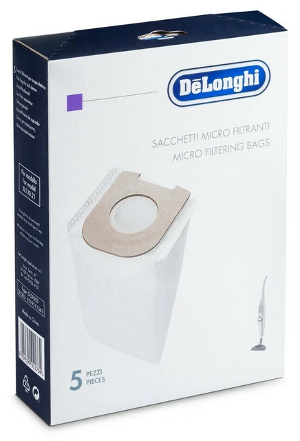 Sacchi Originali DE'LONGHI Per Aspirapolvere | Compatibili Con XLF1300, XLD13, XL130 | 2 Pezzi