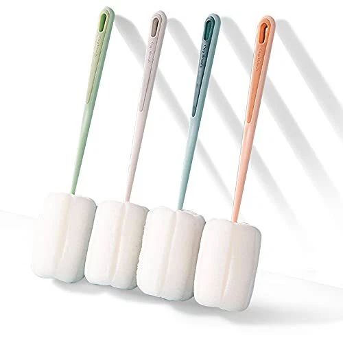 easyBee Brosses de Éponge [Lot of 4], Brosse à Bouteille d'eau avec Manche, Bros