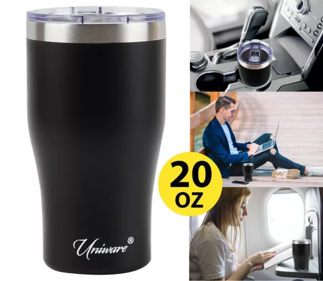 20 oz Stainless Steel Tumbler Vacuum Insulated Coffee Cup Travel Mug Black