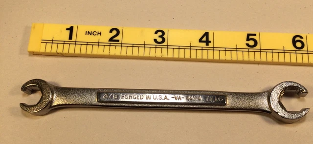 NUEVO ANTIGUO Vintage Craftsman Llave Línea de Tuerca de Brotes 3/8 pulgadas X 7/16 pulgadas VA 44174