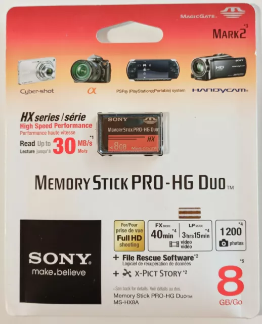 Genuine SONY 8 GB Memory Stick Pro-HG Duo