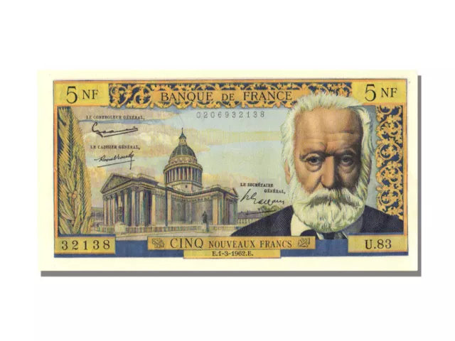 [#22873] Billet, France, 5 Nouveaux Francs, 5 NF 1959-1965 ''Victor Hugo'', 1962