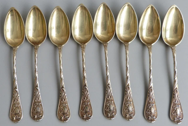 +++ 8 ALTE TEELÖFFEL 11,3 CM 800er SILBER +++