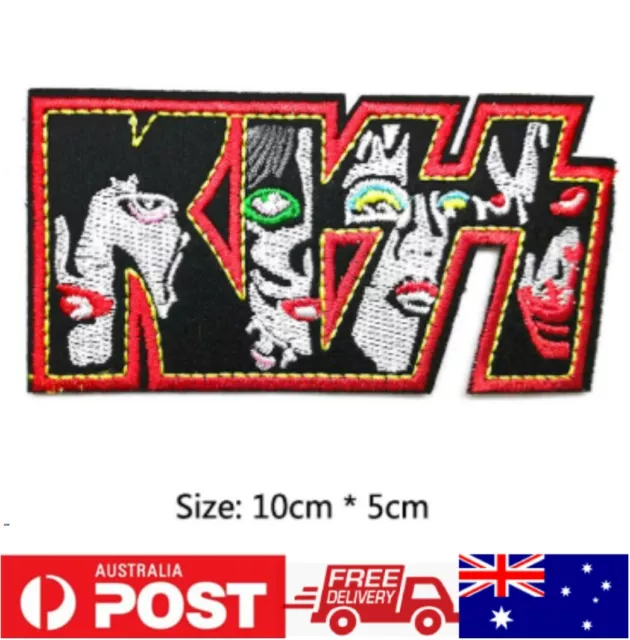 1pc KISS ROCK Band Patch Embroidered Cloth Applique Badge Iron Sew On