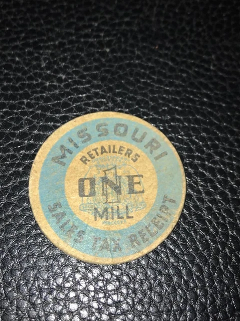 Missouri One Mill Retailers Sales Tax Receipt - Fiber