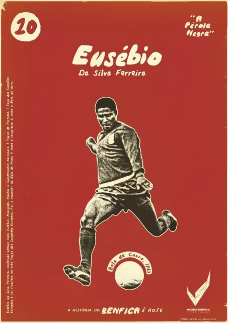Eusebio Poster Locandina 45X32Cm Football Champions