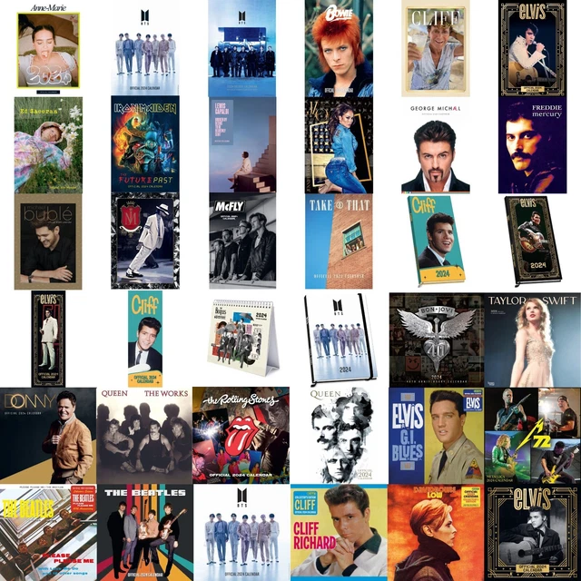 2024 CALENDAR MUSIC Artists Singers Bands Official Products £10.99