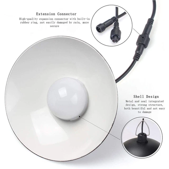 Lampada Illuminazione Nera Giardino Ciondolo Giardino Luce A Sospensione Alimentato Solare LED 2 Teste 4