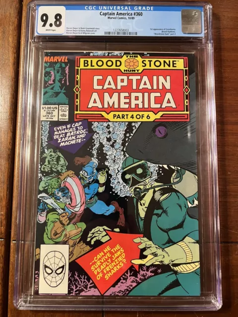 Captain America #360 10/89 Cgc 9.8 First Appearance Of Crossbones! Nice Key!