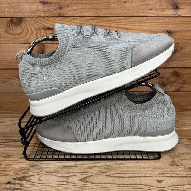 ARNE TRAINERS MENS Size UK Hybrid Knitted Grey Suede Casual