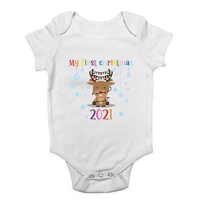 Personalised My First Christmas Baby Grow Vest Bodysuit Boys Girls