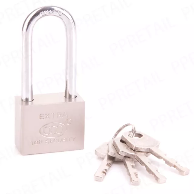 40mm Hardened Steel LONG SHACKLE PADLOCK Garage/Gate/Shed Outdoor Security Lock