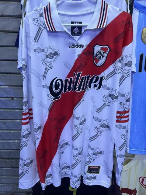 River Plate Argentina 1997 Home Football Shirt Jersey Long Sleeve Francescoli Xl