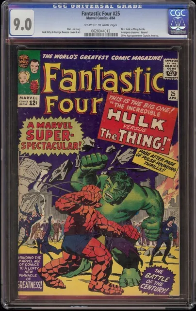 Fantastic Four # 25 CGC 9.0 OW/W (Marvel, 1964) 1st Hulk vs. Thing Battle