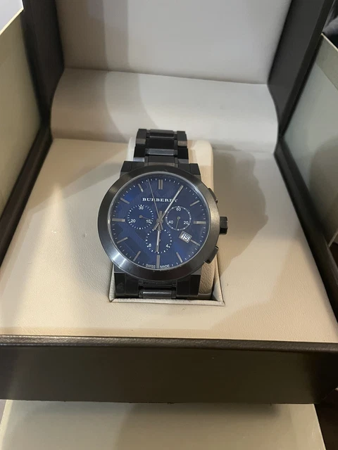 Burberry Blue Dial Men's Watch - BU9365 - Chronograph - Sapphire - Discontinued Burberry Blue Dial Men's Watch - BU9365 - Chronograph - Sapphire - Discontinued
