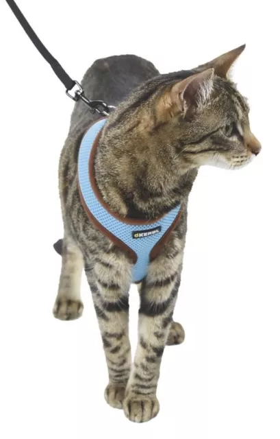 Katzengeschirr Leine Active Kerbl Meshmaterial Klickverschluss blau 120 cm