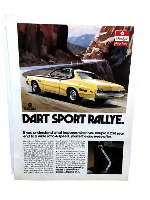 1973 Dodge Dart Sport Rallye Original Car Ad Everything You Need