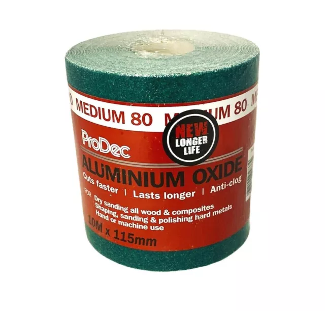 Sand Paper - Aluminium-Oxide - 80-Grit 10m roll - 115mm RODO Prodec