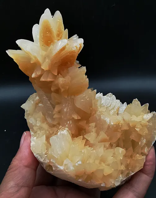 432g  New Find Natural Orange Calcite Crystal Cluster Mineral Specimen Yunnan