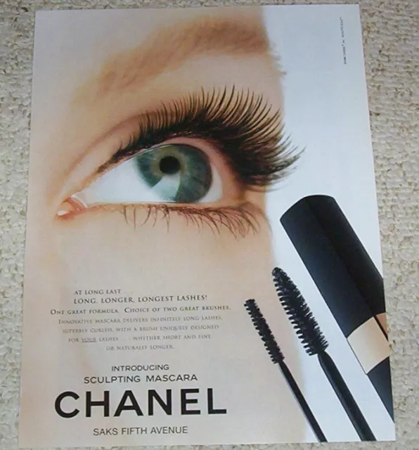 1998 ADVERTISING -CHANEL Beauty Cosmetics makeup girl eyes mascara PRINT AD  Page $6.99 - PicClick