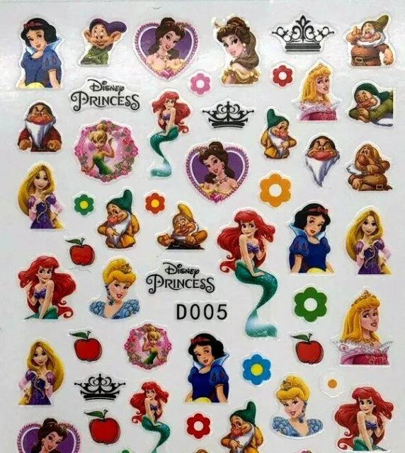 Nail Art Stickers Transfers Self Adhesive Disney Princess Nail Art Stickers