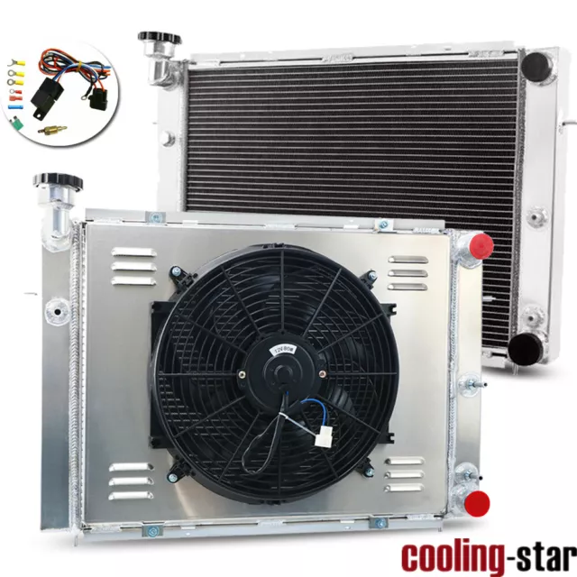 3-Row Aluminum Radiator+Shroud Fan+Kits For Holden Commodore Vl Rb30 Et L6 At/Mt