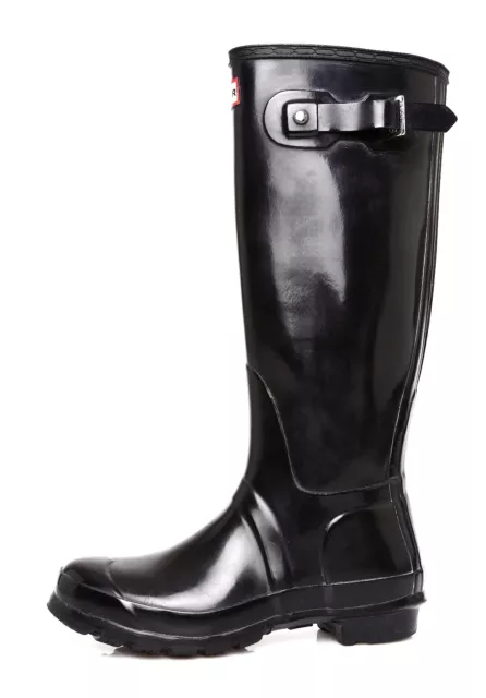 HUNTER Original High Gloss Black Unisex Boot Sz 7W 6M 4538 *