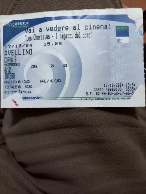 Biglietto Napoli Soccer Avellino 17/10/04 Curva B