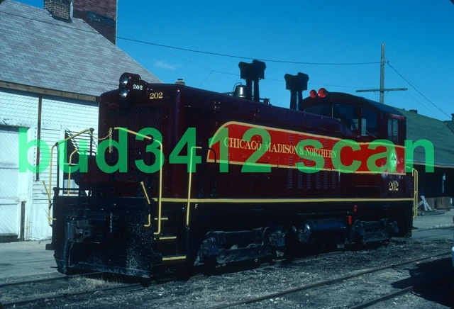 CM&N Chicago Madison & Northern SW7 #202 at Monroe WI 1981 ORIGINAL Slide!