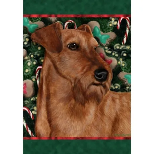 Christmas Holiday Garden Flag - Irish Terrier 142201
