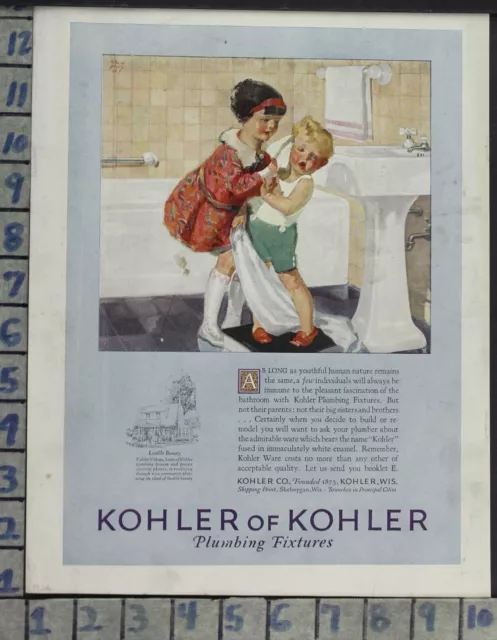 1926 Home Decor Bathroom Kohler Sink Bath Tub Illus Henry Art Vintage Ad Cp78