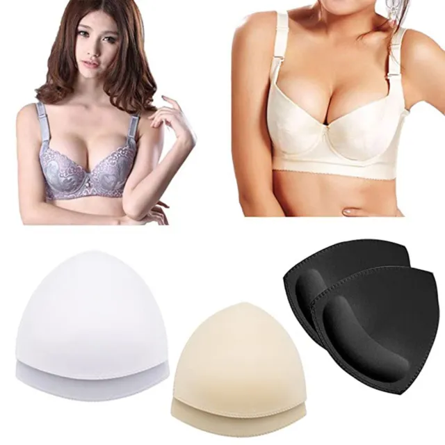 3 Pairs Triangle Bikini Removable Bra Inserts Breast Pads Enhancer Foam Sponge