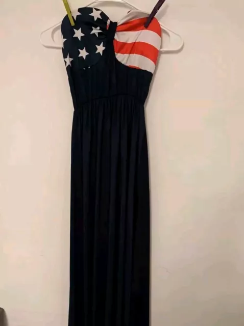 Stretchy S to M July 4th Dress American Flag Party Summer Costume