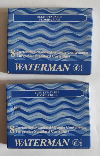 Cartouches Bleues Effaçables Longues boite de 8 Waterman®