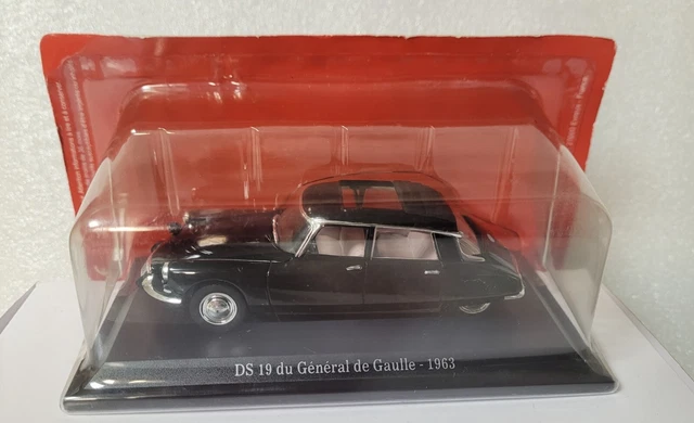Voiture Miniature 1/43  Citroën DS 19 du Général de Gaulle 1963 - Atlas