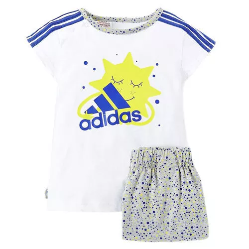 Adidas Top & Pants Boys Girls Unisex Baby Toddlers Infants Set White AB6979