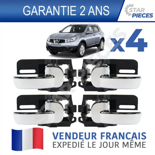 Lot De 4 Poignée De Porte Interieure 2 Gauche + 2 Droite Nissan Qashqai 07-13