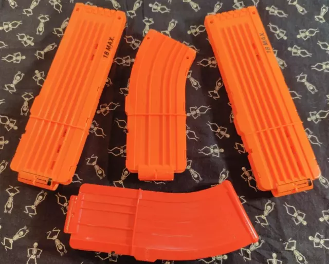 Nerf N-Strike 18 and 10 Max Round Dart Gun Ammo Clip Magazine  Lot of 4