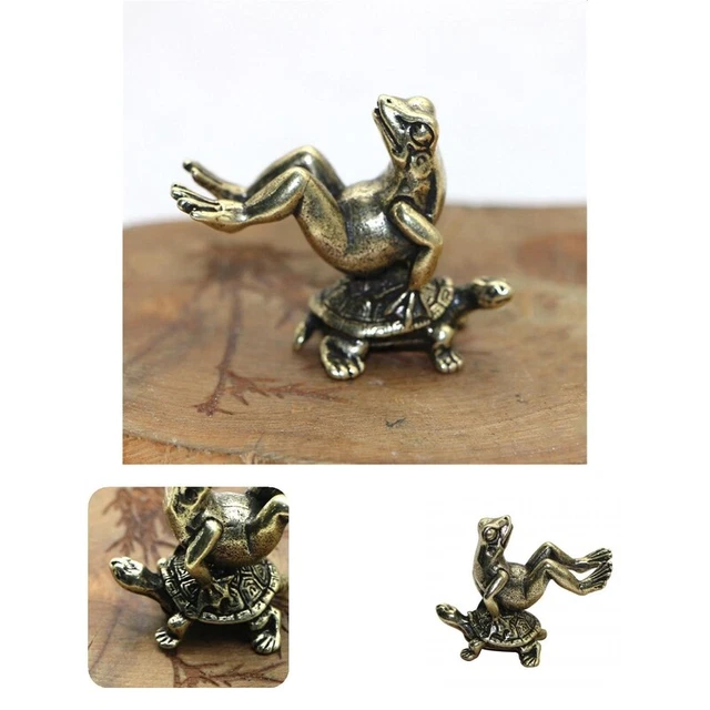 Figura de rana tortuga sin olor estética antigua figura sólida