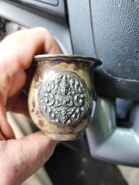 Sterling Silver Hindu Or Indian Cup RARE WOW
