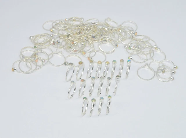 Wholesale 101Pc 925 Solid Sterling Silver Ethiopion Opal Ring Lot B433