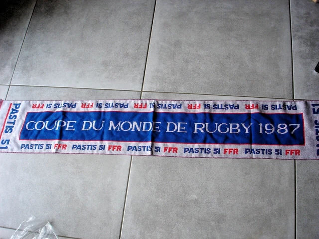 Echarpe de rugby vintage Coupe du Monde 1987 Pastis 51 Taille