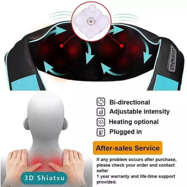 Masseur à Épaule et Cou Appareil de Massage Électrique 3D-Rotation 16 Noeuds 2