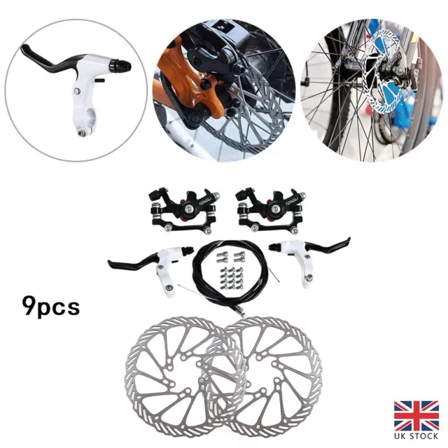 Mechanical Disc Brake MTB Bike Cycling Bicycle Front and Rear Caliper Rotors Kit