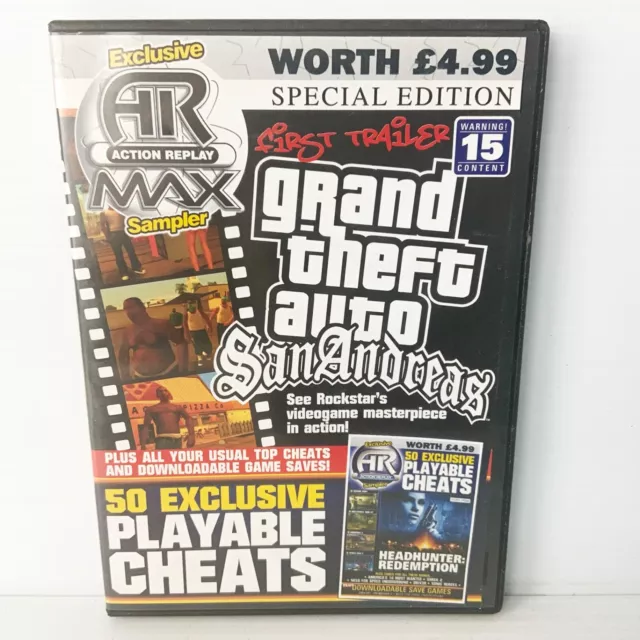 ACTION REPLAY ULTIMATE CHEATS GRAND THEFT AUTO SAN ANDREAS GTA PS2 NEW ONLY  CODE