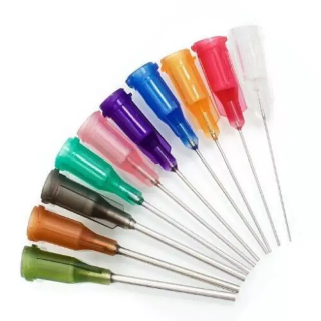 Industrial 25pcs Blunt  Dispensing Syringe Needle For Glue Oil Ink 14~27 Gauge